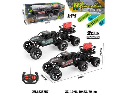四驱六轮遥控越野攀爬车 车身4*AA不包电 遥控器2*AA不包电 27频率 2色混装_OBL1838757