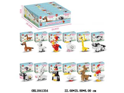 中英文版益智积木 动物世界系列 12款混装 12小盒装一展示盒_OBL1841354