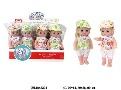 13寸全搪胶活眼娃娃套装 带IC 主体衣服1款1色 2款混装 8只装一展示盒_OBL1842204