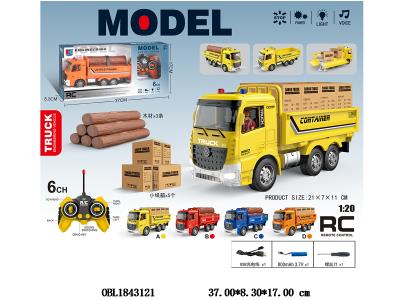 6通遥控小货车套装带灯光音乐 配USB线  车身3.7V锂电池包电 遥控器2*AA不包电 49频率 4色混装_OBL1843121