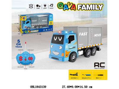 5通遥控大货车带灯光音乐 配USB线 车身3.7V锂电池包电 遥控器2*AA不包电_OBL1843139
