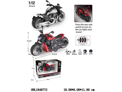 1:12合金回力摩托车带灯光音乐 2色混装 3*AG3包电_OBL1848772