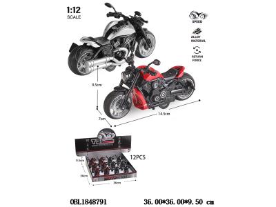 1:12合金回力摩托车 2色混装 12只装1展示盒_OBL1848791
