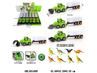 按压惯性车 拖栏 配随机2只硬料恐龙 可装糖 4款混装 6只装一展示盒_OBL1851080