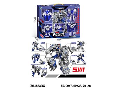 五合一变形警车 5款混装_OBL1852257