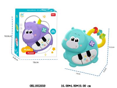 卡通河马电子琴带灯光音乐 2*AA不包电 2色混装_OBL1852650