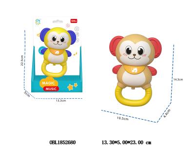 卡通猴子带灯光音乐 2*AA包电 2色混装_OBL1852680