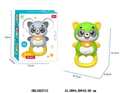 卡通浣熊带灯光音乐 2*AA不包电 2色混装_OBL1852713