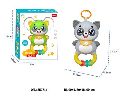 卡通浣熊带灯光音乐 2*AA不包电 2色混装_OBL1852714