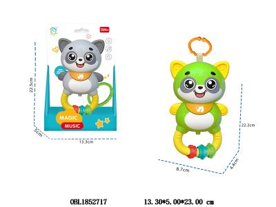 卡通浣熊带灯光音乐 2*AA包电 2色混装_OBL1852717