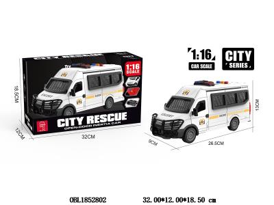 1:16惯性白色警车 
带灯光声音 可开门 3*AG13包电_OBL1852802