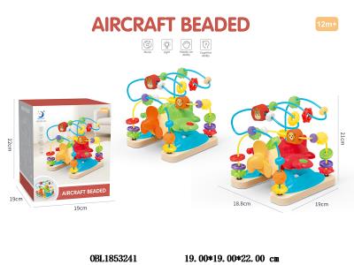 多功能木质飞机带灯光音乐 2*AA不包电 2色混装_OBL1853241