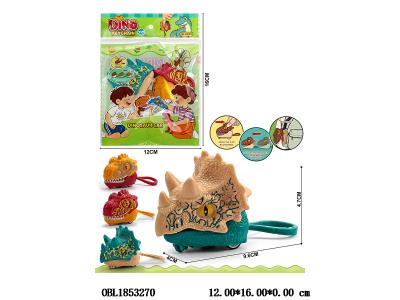 2只装咬手恐龙回力车钥匙扣 4色混装_OBL1853270