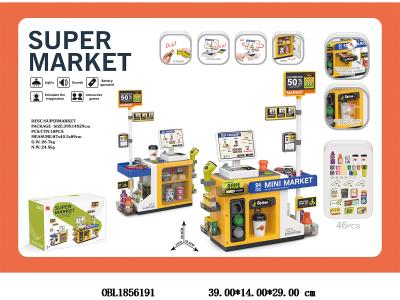 迷你超市收银台套装带灯光声音 按压出水 2*AAA不包电 2*AA不包电_OBL1856191