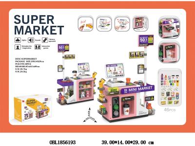 迷你超市收银台套装带灯光声音 按压出水 2*AAA不包电 2*AA不包电_OBL1856193