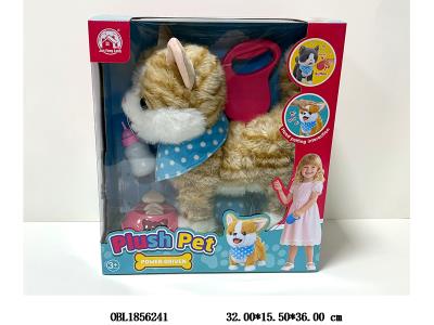 电动牵绳毛绒猫带音乐 叫声 牵绳开关长按可录音 会吐舌学说话  配USB线 3.7V锂电池包电_OBL1856241