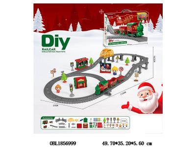 DIY拼装电动轨道车 带音乐 101PCS 2*AA不包电_OBL1856999