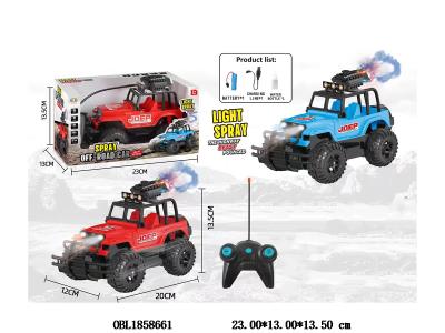 遥控越野车 带灯光喷雾 配USB线 车身3.7v锂电池包电 遥控2*AA不包电 2.4G频率 3色混装_OBL1858661