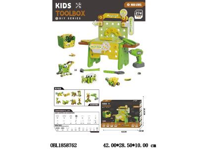 益智拼装螺丝积木套装 配电钻 2*AA不包电 277PCS_OBL1858762