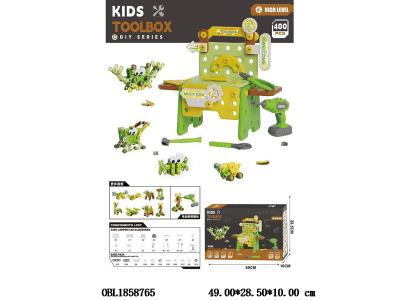 益智拼装螺丝积木套装 配电钻 2*AA不包电 403PCS_OBL1858765