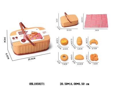 过家家仿真面包野餐套装 配收纳篮子_OBL1859271