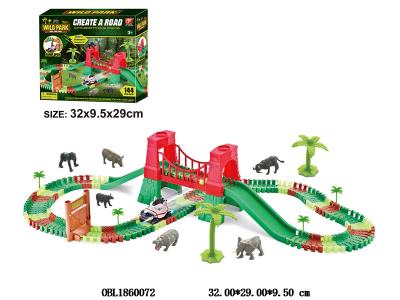 电动积木轨道车套装带灯光 1*AA不包电_OBL1860072