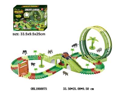 电动积木轨道车套装带灯光 1*AA不包电_OBL1860075