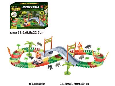 电动积木轨道车套装带灯光 1*AA不包电_OBL1860080