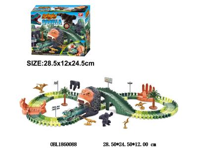 电动积木轨道车套装带灯光 1*AA不包电_OBL1860088