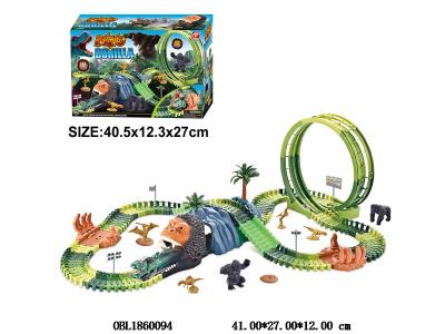 电动积木轨道车套装带灯光 1*AA不包电_OBL1860094