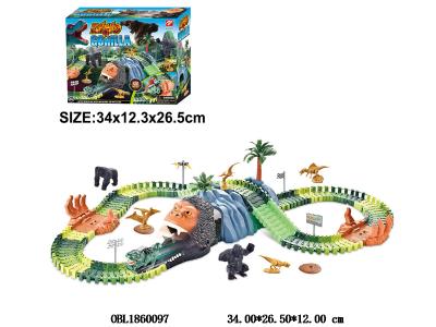 电动积木轨道车套装带灯光 1*AA不包电_OBL1860097