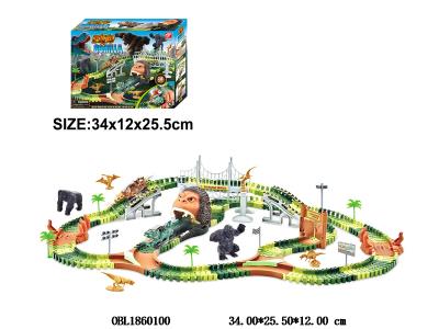 电动积木轨道车套装 配2只车带灯光 各1*AA不包电_OBL1860100