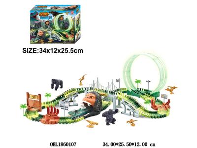 电动积木轨道车套装带灯光 1*AA不包电_OBL1860107