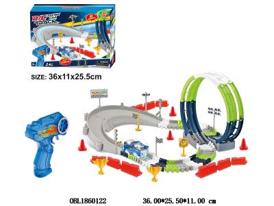 遥控积木轨道车套装带灯光 车身2*AA不包电 遥控器2*AA不包电 2.4G频率_OBL1860122