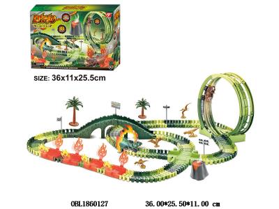 电动积木轨道车套装 配2只车带灯光 各1*AA不包电_OBL1860127