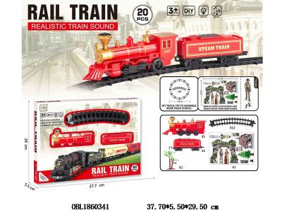 电动轨道火车套装带灯光音乐 2*AA不包电_OBL1860341