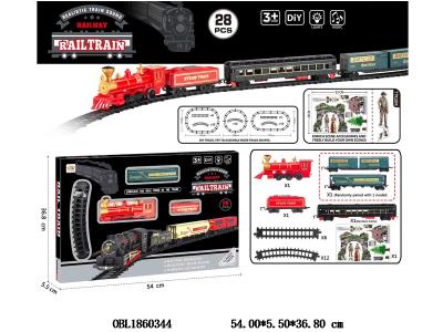 电动轨道火车套装带灯光音乐 2*AA不包电 2款随机混装_OBL1860344