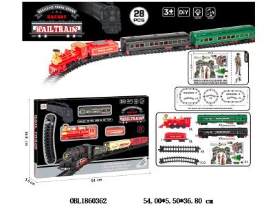 电动轨道火车套装带灯光音乐 2*AA不包电_OBL1860362