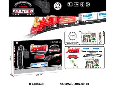 电动轨道火车套装带灯光音乐 2*AA不包电_OBL1860381