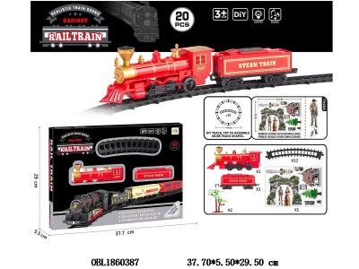 电动轨道火车套装带灯光音乐 2*AA不包电_OBL1860387