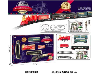 电动轨道火车套装带灯光音乐 2*AA不包电 2款随机混装_OBL1860390