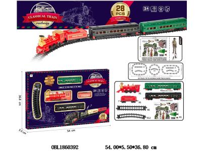 电动轨道火车套装带灯光音乐 2*AA不包电_OBL1860392