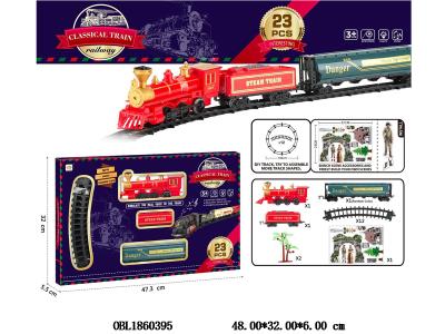 电动轨道火车套装带灯光音乐 2*AA不包电_OBL1860395