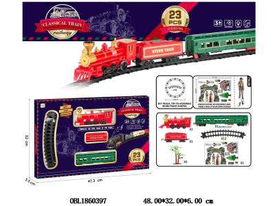 电动轨道火车套装带灯光音乐 2*AA不包电_OBL1860397