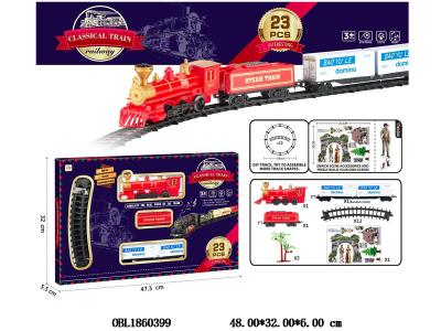 电动轨道火车套装带灯光音乐 2*AA不包电_OBL1860399