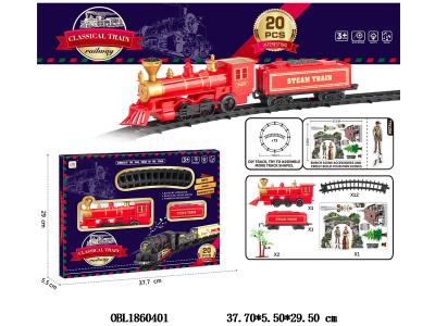 电动轨道火车套装带灯光音乐 2*AA不包电_OBL1860401