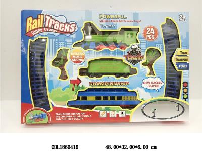 电动轨道火车套装带灯光音乐 2*AA不包电_OBL1860416