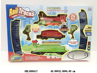 电动轨道火车套装带灯光音乐 2*AA不包电_OBL1860417