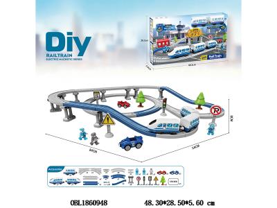 DIY拼装电动轨道列车 带音乐 74PCS 2*AAA不包电_OBL1860948