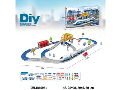DIY拼装电动轨道列车 带音乐 79PCS 2*AAA不包电_OBL1860951